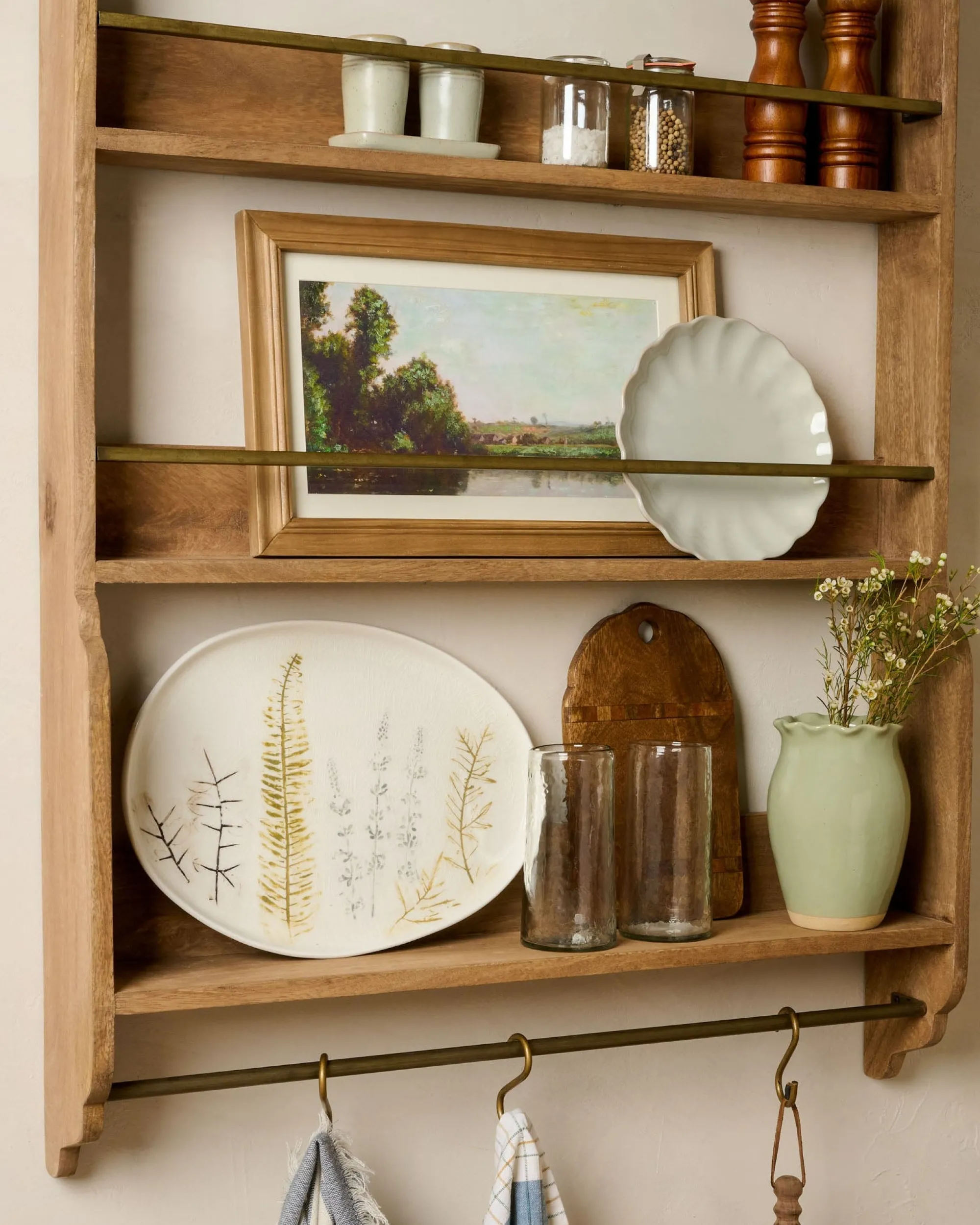 VND8933 B R Overseas Hannon Wood and Brass Display Shelf