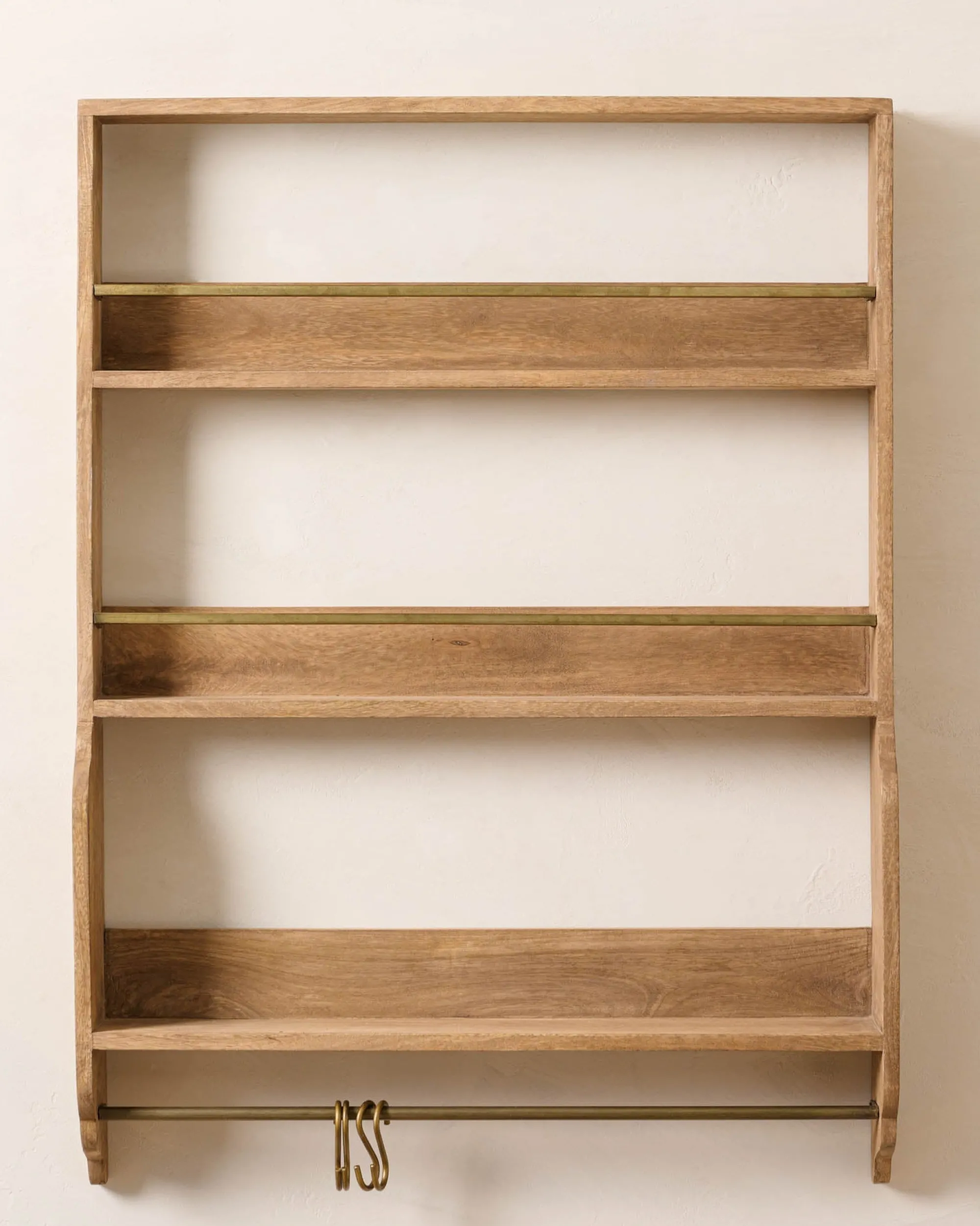 VND8933 B R Overseas Hannon Wood and Brass Display Shelf