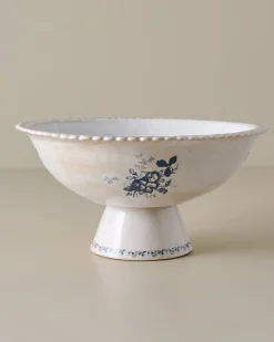 VND6562 Chaozhou Highland Crafts Company Ltd Heirloom Garden Floral Pedestal Serving Bowl