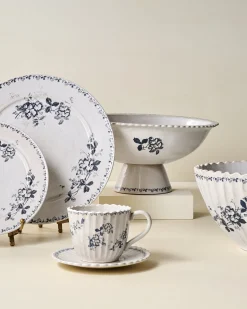 VND6562 Chaozhou Highland Crafts Company Ltd Heirloom Garden Navy Floral Plate