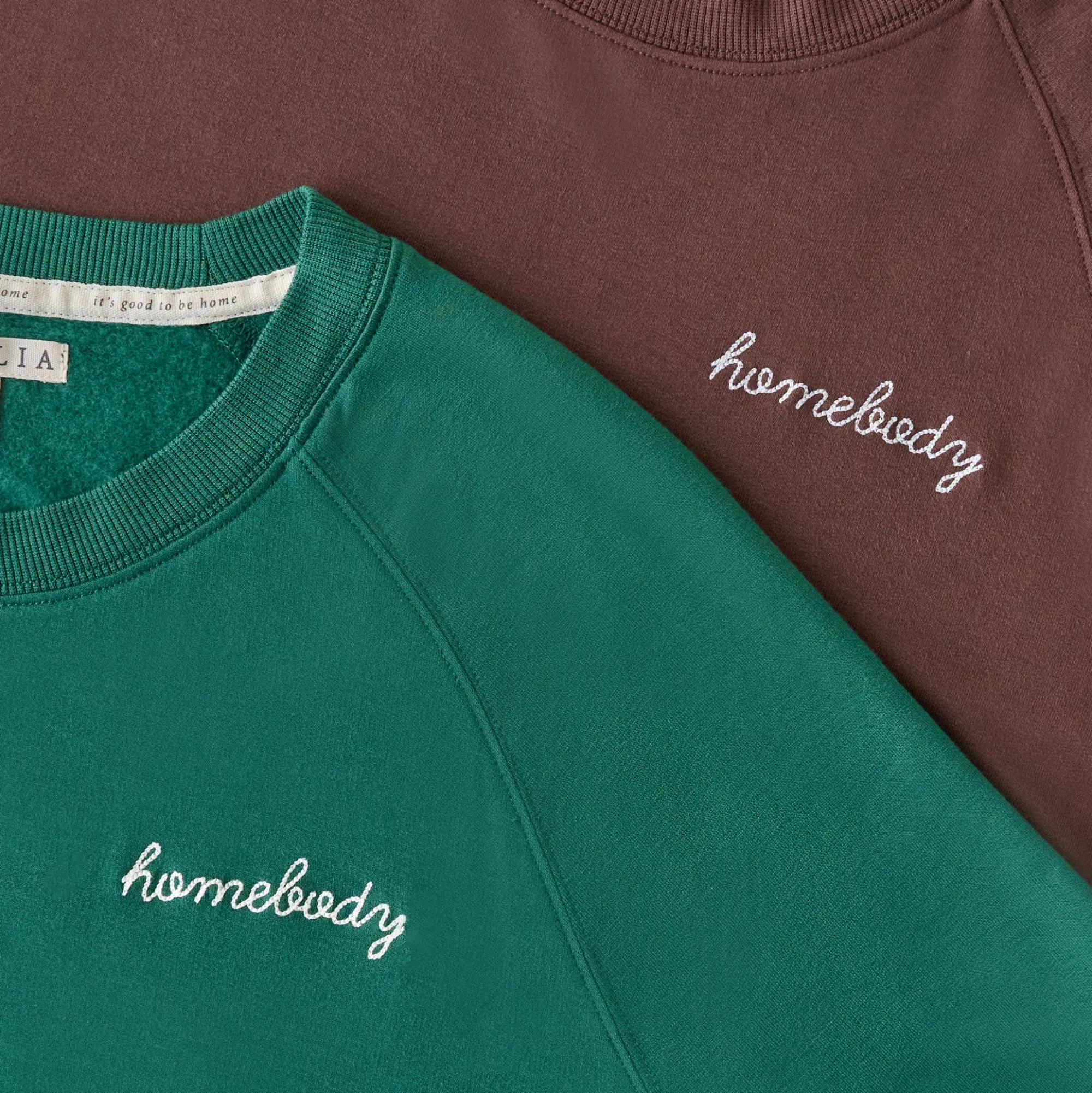 VND5492 Delta Galil Homebody Posy Green Crewneck Loungewear Set