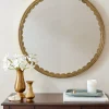 VND7371 True Home Decor Pvt Ltd Julie Round Brass Scalloped Mirror