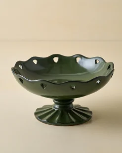 VND0164 Creative Co-op Inc Libby Glazed Ceramic Footed Bowl
