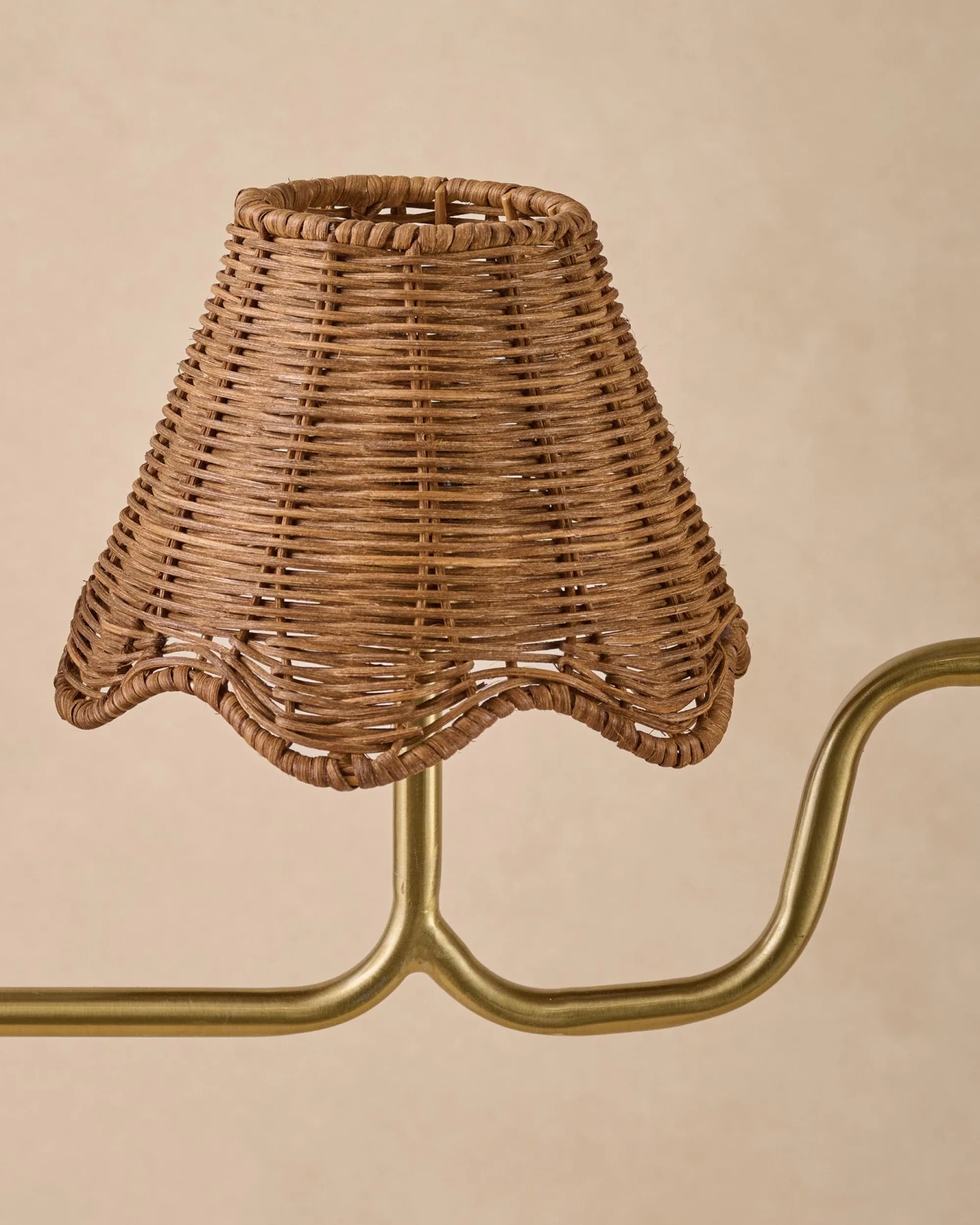 VND6475 StyleCraft Home Collection Lucinda Rattan Scallop Linear Chandelier