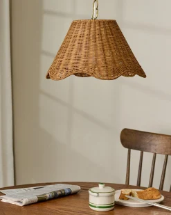 VND6475 StyleCraft Home Collection Lucinda Rattan Scallop Pendant (-)