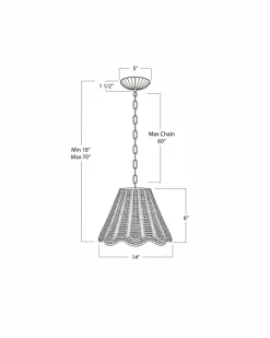 VND6475 StyleCraft Home Collection Lucinda Rattan Scallop Pendant (-)