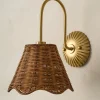 VND6475 StyleCraft Home Collection Lucinda Rattan Scallop Wired Sconce