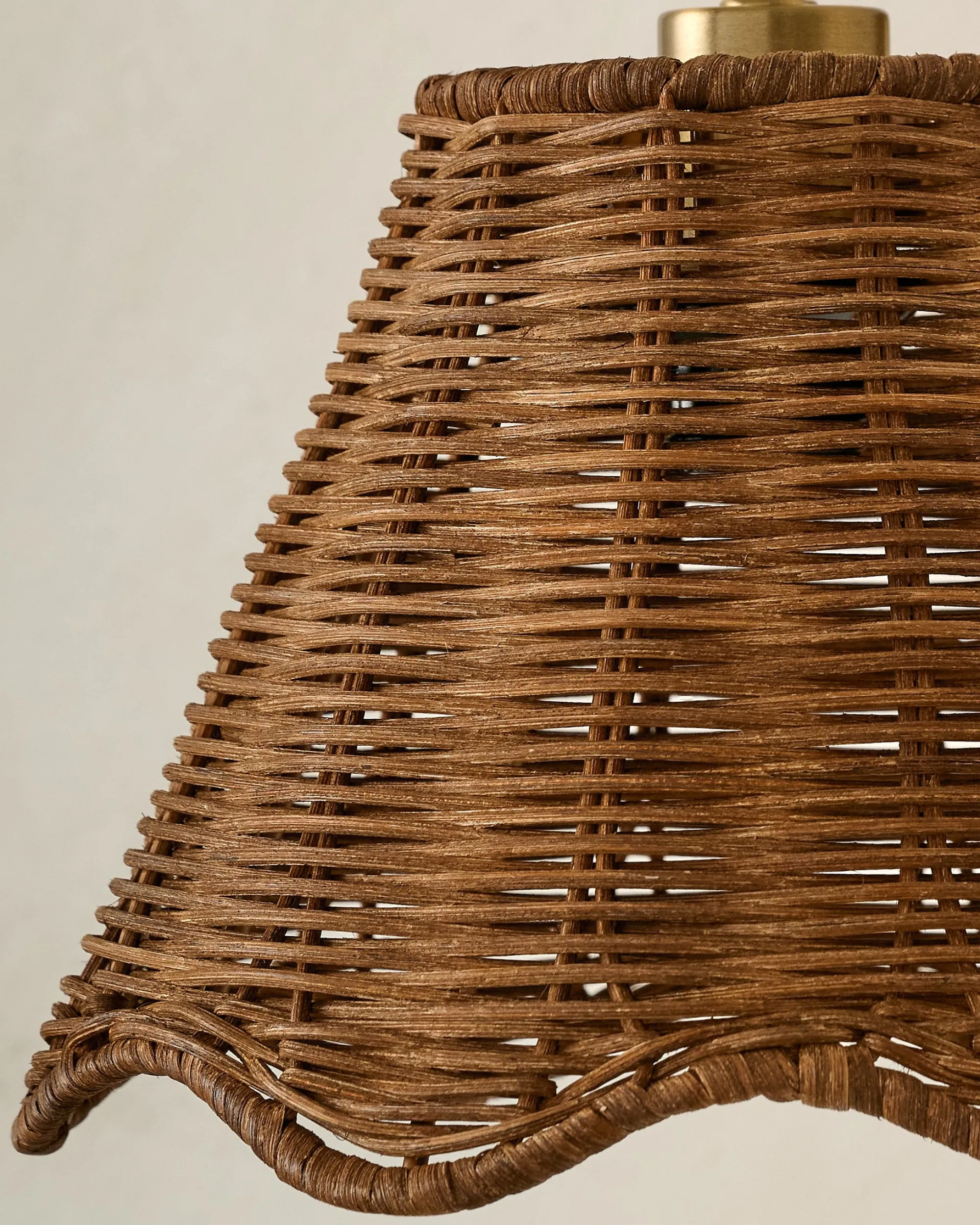 VND6475 StyleCraft Home Collection Lucinda Rattan Scallop Wired Sconce