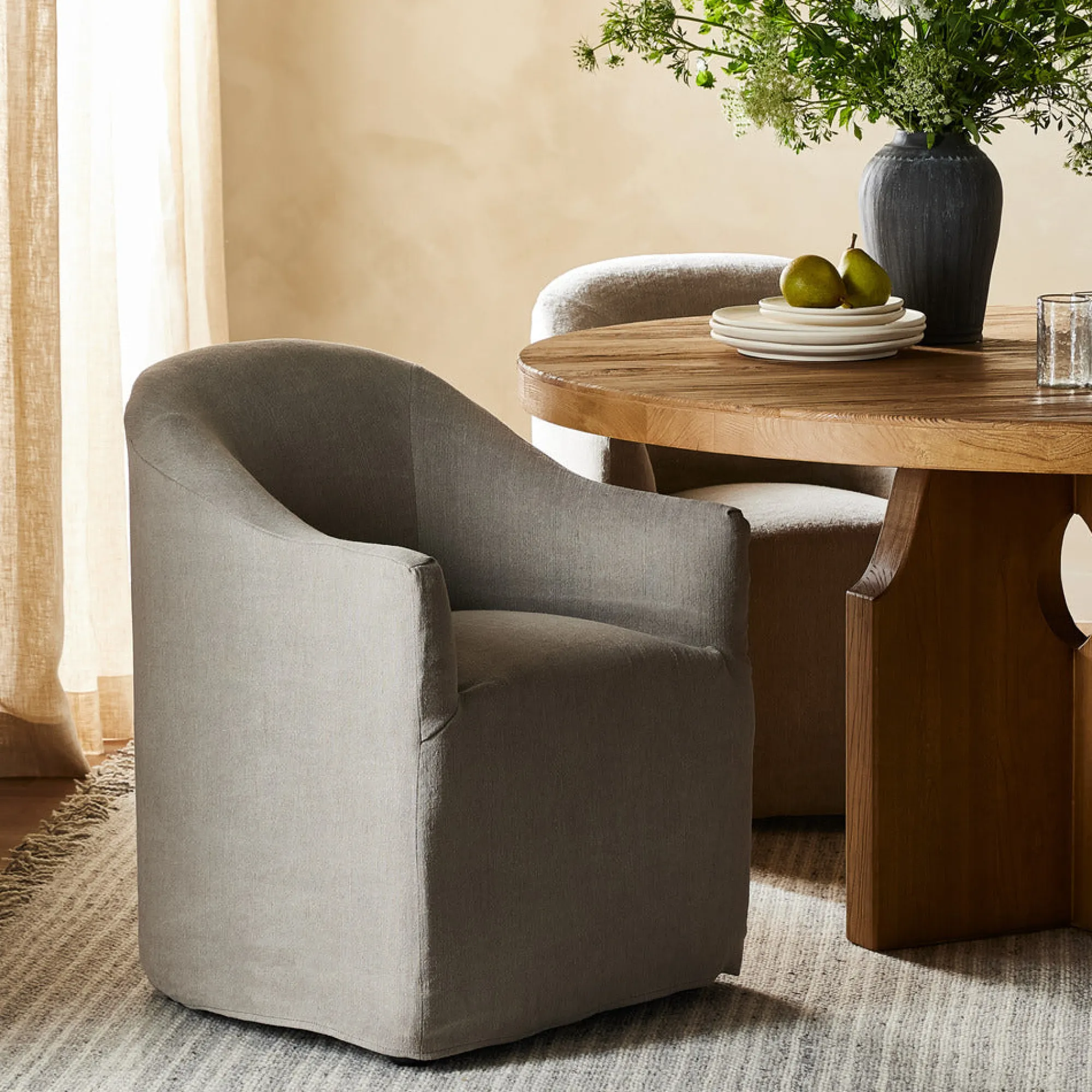 VND6200 Four Hands, LLC Lyn Dining Chair With Casters