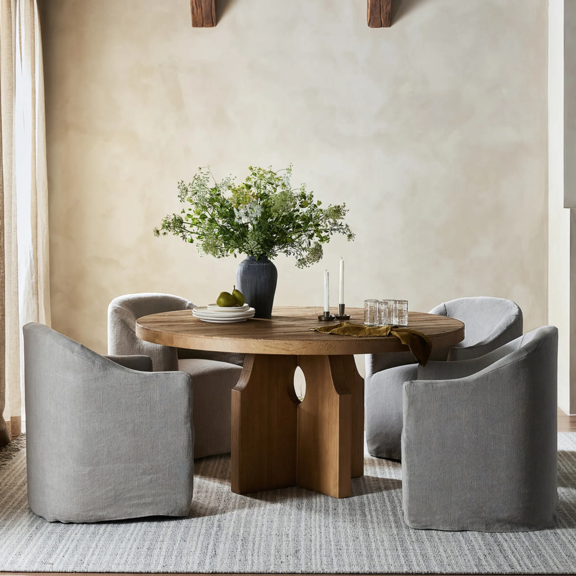 VND6200 Four Hands, LLC Lyn Dining Chair With Casters