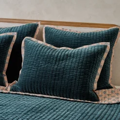 Magnolia Magical Forest Audrey Velvet Block Print Quilt + Sham Set (King)