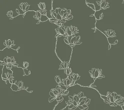 VND2730 York Wallcoverings Magnolia Branches Wallpaper