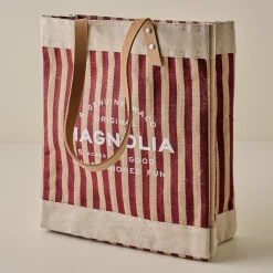 VND2798 Apolis Holdings LLC Magnolia Burgundy Stripe Market Tote