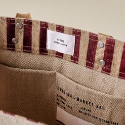 VND2798 Apolis Holdings LLC Magnolia Burgundy Stripe Market Tote