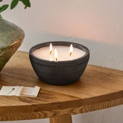 VND0040 Couture Brands LLC Magnolia Gathered Rustic Bowl Candle