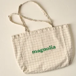 VND7381 CLM California Full Package Magnolia Green Grid Retro Tote