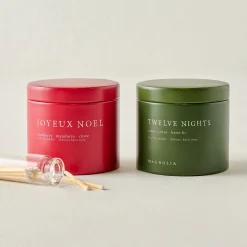VND0040 Couture Brands LLC Magnolia Joyeux Noel and Twelve Nights Candle Tin Bundle
