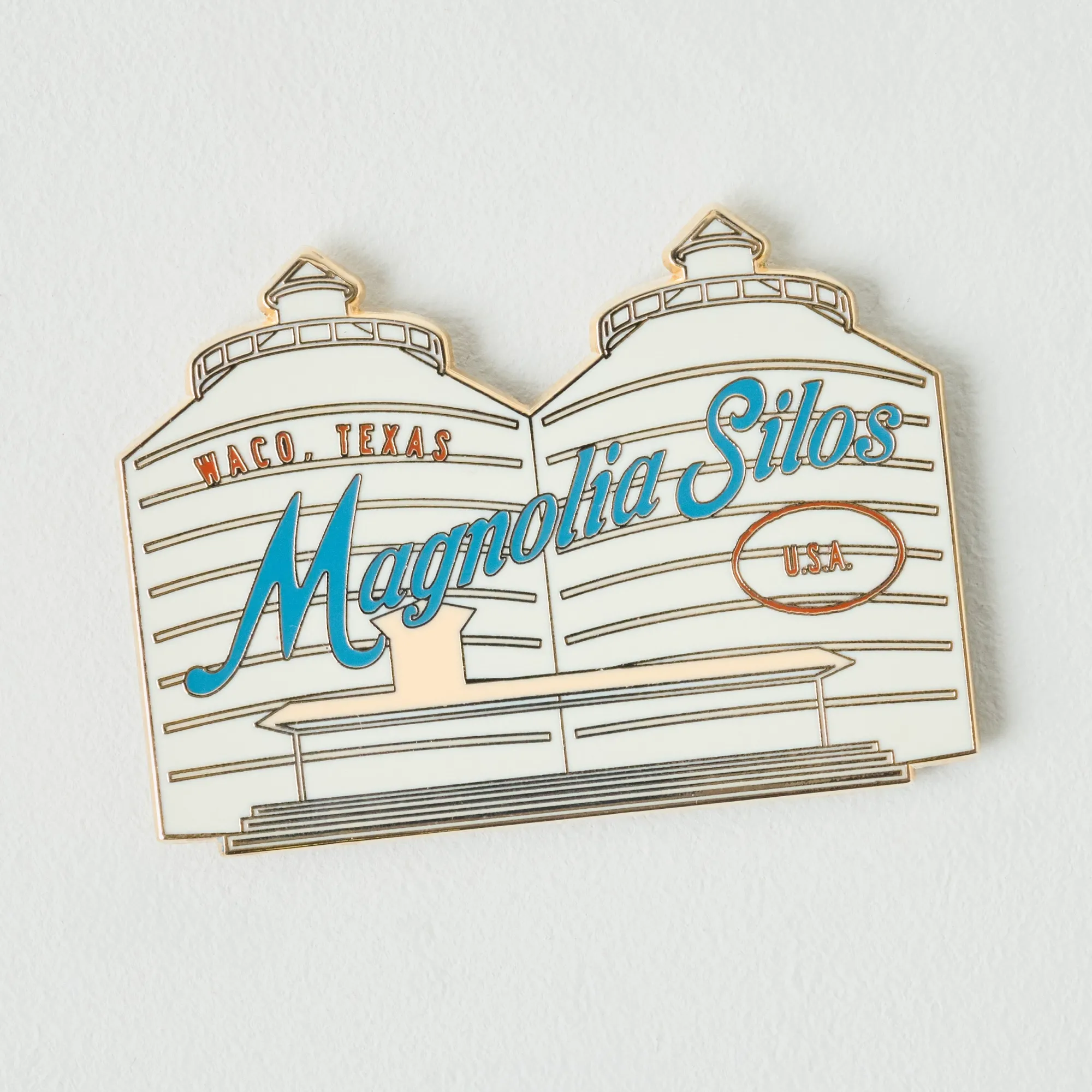 VND3322 Three Potato Four Magnolia Silos Colored Enamel Magnet