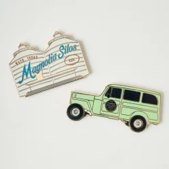 VND3322 Three Potato Four Magnolia Silos Colored Enamel Magnet