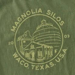 VND0179 Hole In The Roof Marketing Inc Magnolia Silos Crest Green Shirt