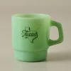 VND0179 Hole In The Roof Marketing Inc Magnolia Texas Green Milk Glass Mug