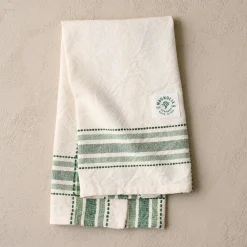 VND6843 KARUR GOLDLINE EXPORTS LLP Magnolia Vintage Green Border Tea Towel