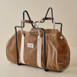 VND5987 Steele Canvas Basket Corp Magnolia Waxed Canvas Log Holder + Frame