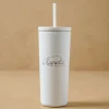 VND7814 Everyday Drinkware Magnolia White 24oz Cold Tumbler with Straw