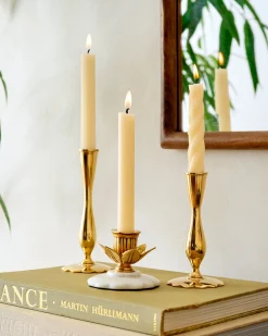 VND6624 GULATI EXPORTS Marble and Brass Tulip Candleholder