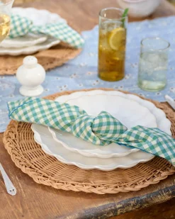 VND6843 KARUR GOLDLINE EXPORTS LLP Meadow Check Napkin Set of 4