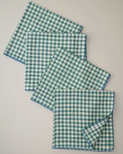 VND6843 KARUR GOLDLINE EXPORTS LLP Meadow Check Napkin Set of 4