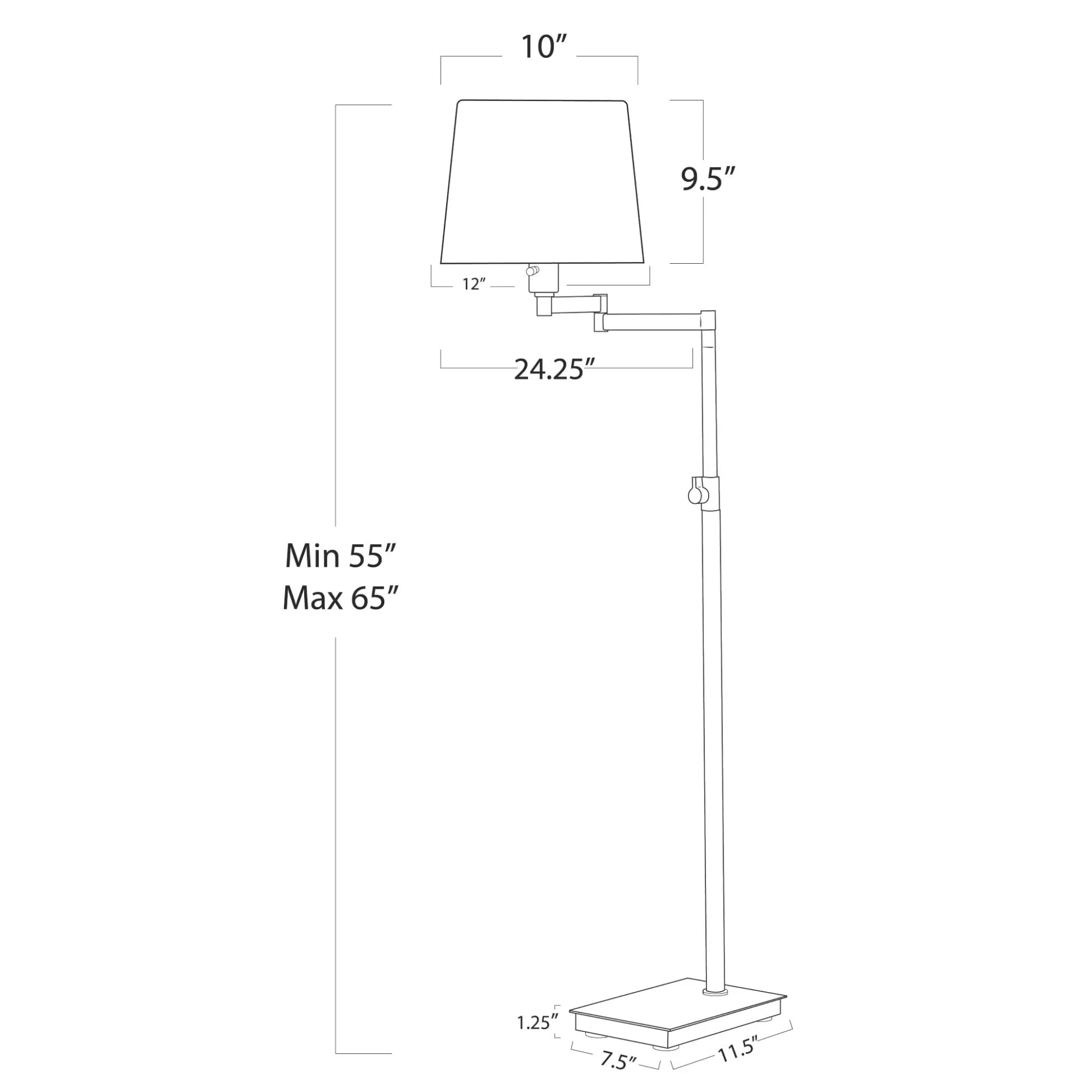 VND7751 Regina Andrew Design Inc Natural Brass Swivel Floor Lamp