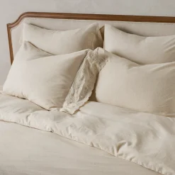 Magnolia Natural Clara Eyelet Flange Duvet + Sham Set (King)