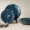 Magnolia Navy Luna Dinnerware 3-Piece Place Setting