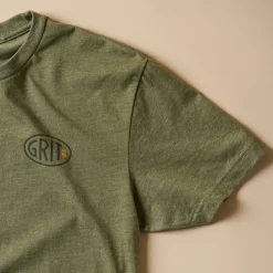 VND0179 Hole In The Roof Marketing Inc Never Quit Military Green Shirt