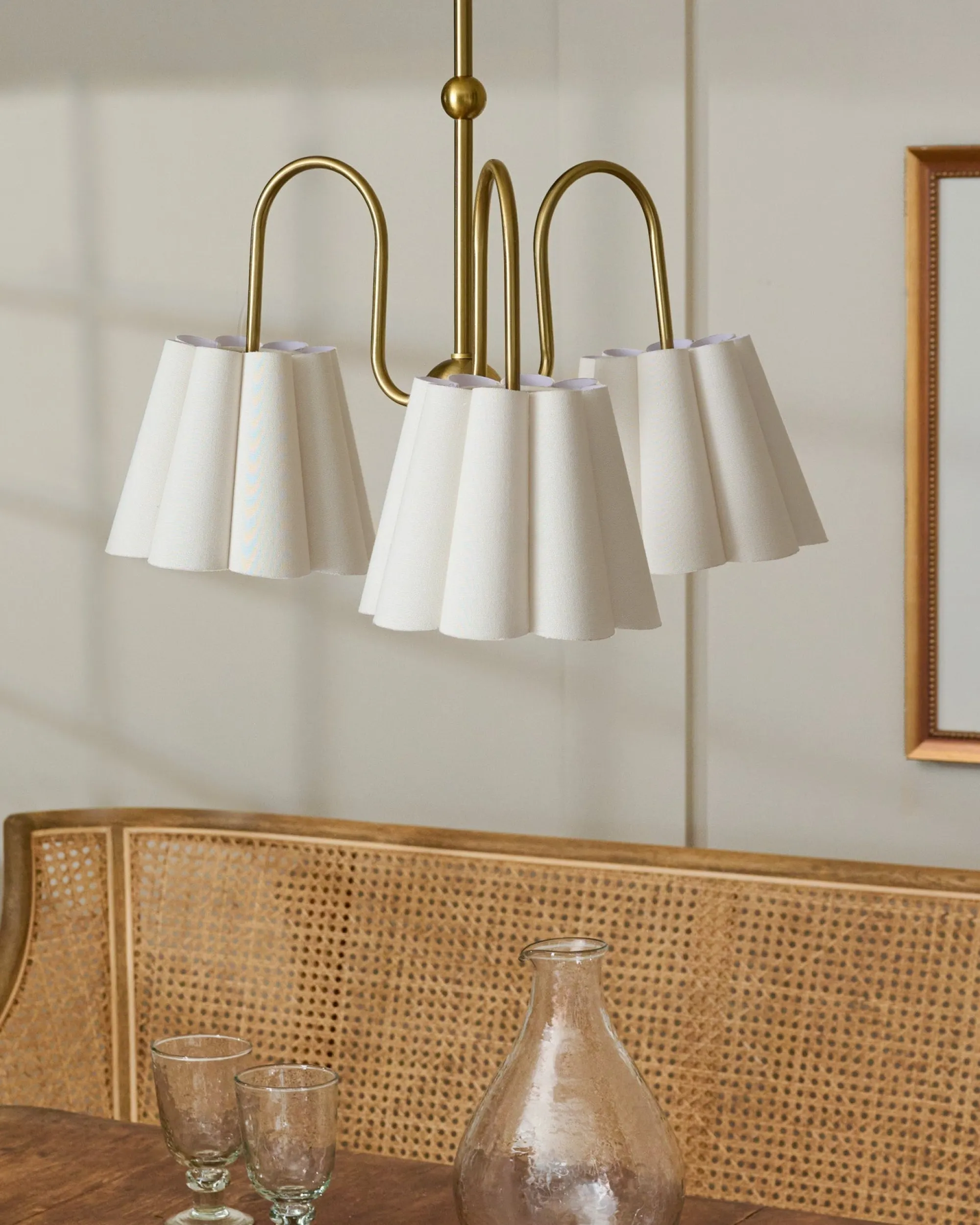 VND6475 StyleCraft Home Collection Odette Linen Scallop Chandelier
