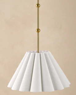 VND6475 StyleCraft Home Collection Odette Linen Scallop Pendant (-)