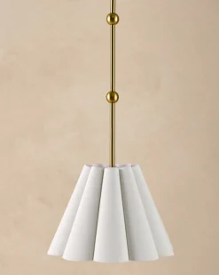 VND6475 StyleCraft Home Collection Odette Linen Scallop Pendant (-)