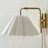 VND6475 StyleCraft Home Collection Odette Linen Scallop Swivel Plug-In Sconce