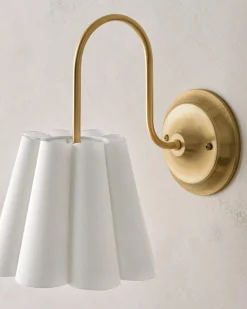 VND6475 StyleCraft Home Collection Odette Linen Scallop Wired Sconce