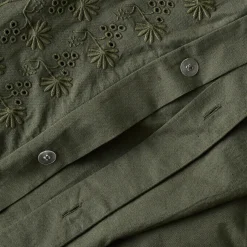 Magnolia Olive Night Clara Eyelet Flange Quilt + Sham Set (King)