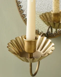 VND6714 BRASAGE Oval Antique Mirrored Sconce
