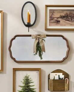 VND6714 BRASAGE Oval Antique Mirrored Sconce