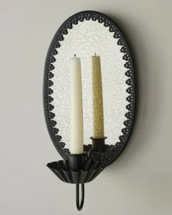 VND6714 BRASAGE Oval Antique Mirrored Sconce