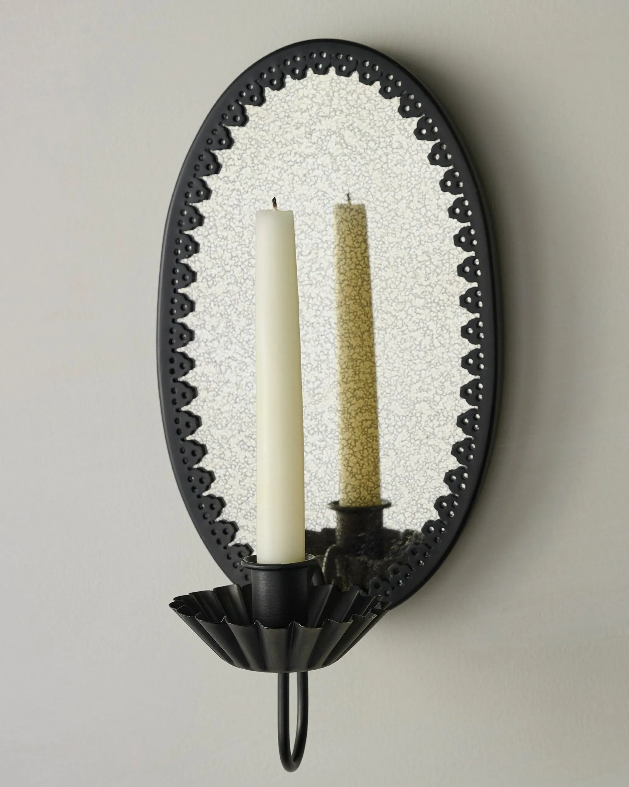 VND6714 BRASAGE Oval Antique Mirrored Sconce