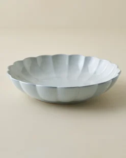 VND0092 Melrose International, LLC Oversized Grey Scalloped Serving Bowl