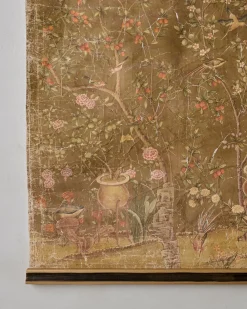 VND0164 Creative Co-op Inc Oversized Scroll of Blooms Tapestry