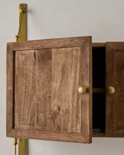 VND7974 Guru Creations Parker Brass and Wood Cabinet
