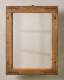 VND8122 R R INDUSTRIES Penelope Wood and Brass Swivel Mirror