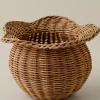 VND0164 Creative Co-op Inc Perry Scalloped Rim Woven Vase